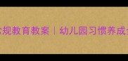 大班常规教育教案幼儿园习惯养成全攻略