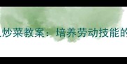 幼儿生活教育之炒菜教案培养劳动技能的趣味活动指南