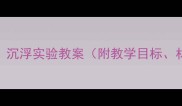 幼儿园大班科学活动沉浮实验教案附教学目标材料清单与互动游戏
