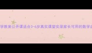 幼儿园数学教案公开课适合3-6岁真实课堂实录家长可用的数学启蒙方法