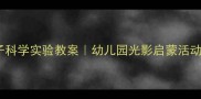 小班影子科学实验教案幼儿园光影启蒙活动全攻略