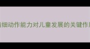 精细动作能力对儿童发展的关键作用