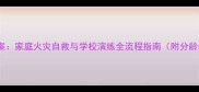 火灾应急教案家庭火灾自救与学校演练全流程指南附分龄教学方案