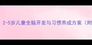 2530早教教案2-5岁儿童全脑开发与习惯养成方案附详细课程表